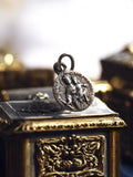 Médaille religieuse catholique vintage métal, Vierge à l'Enfant, pendentif ancie