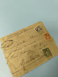 Ancienne enveloppe philatélie timbrée France, oblitérations, collection vintage