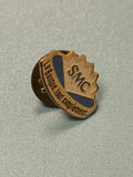 Vintage pin's SMC banque badge publicitaire bleu doré collection (Ref 4)