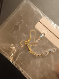 Boucles d’oreilles vintage pendantes dorées strass deadstock ancien magasin