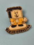 Vintage pin's VIDEO GOBELINS personnage animé jaune, collection rétro (Ref 5)