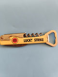 Décapsuleur ancien publicitaire rétro Lucky Strike vintage, collection bar bistr