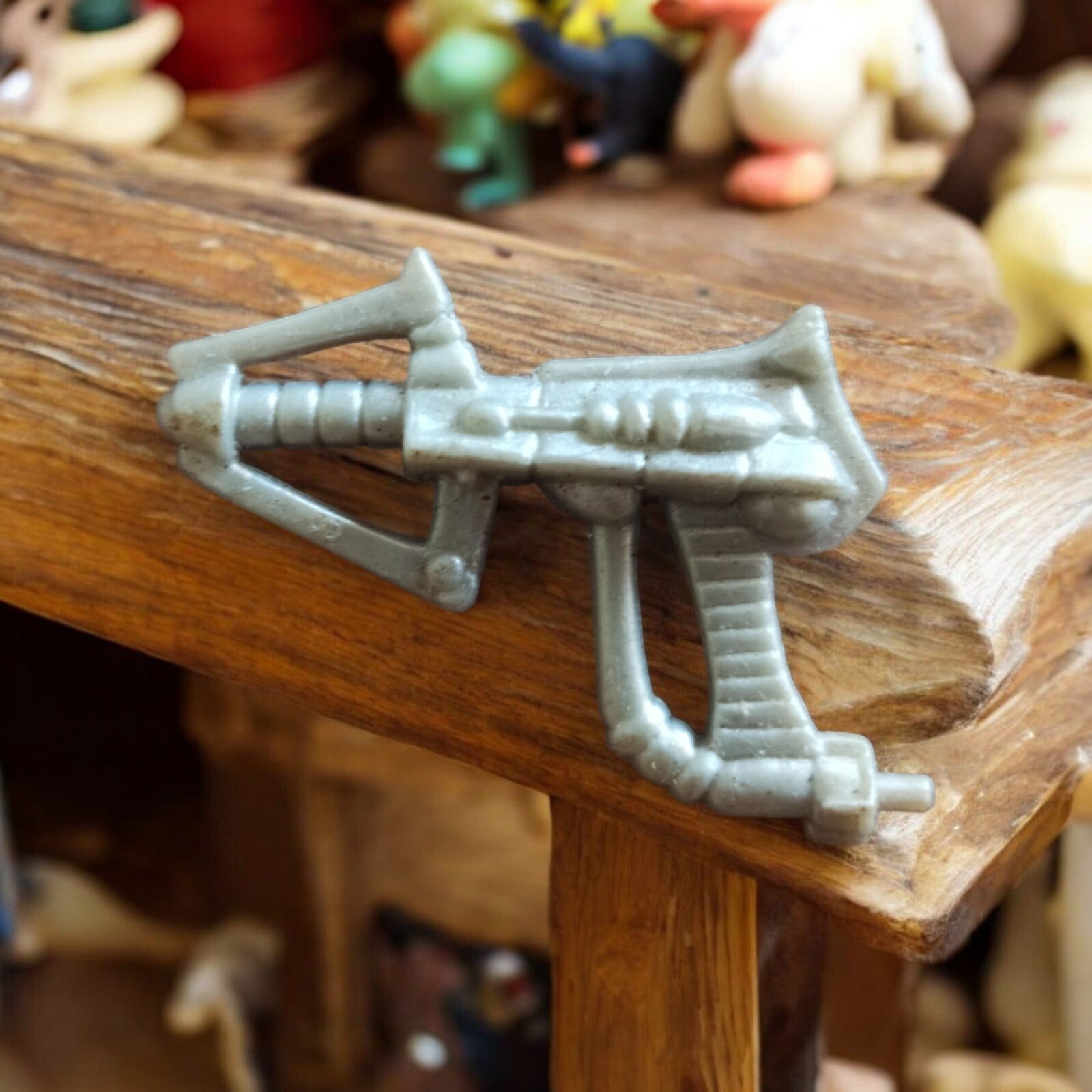 Accessoire arme vintage TMNT gris, pistolet figurine Tortues Ninja