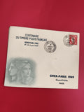 Lettre premier jour Centenaire timbre-poste 1949 Citex Grand Palais Paris