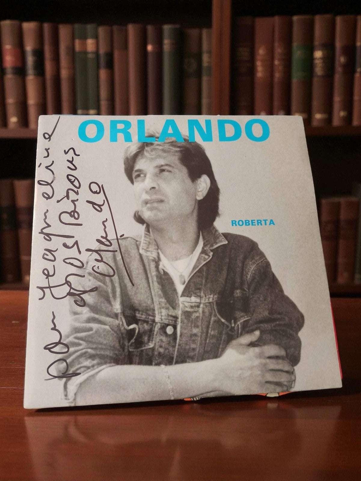 Disque vinyle 45 tours Orlando Roberta dédicacé vintage ancien rétro