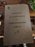 Livre vintage Appareils téléphoniques intercommunication directe ancien