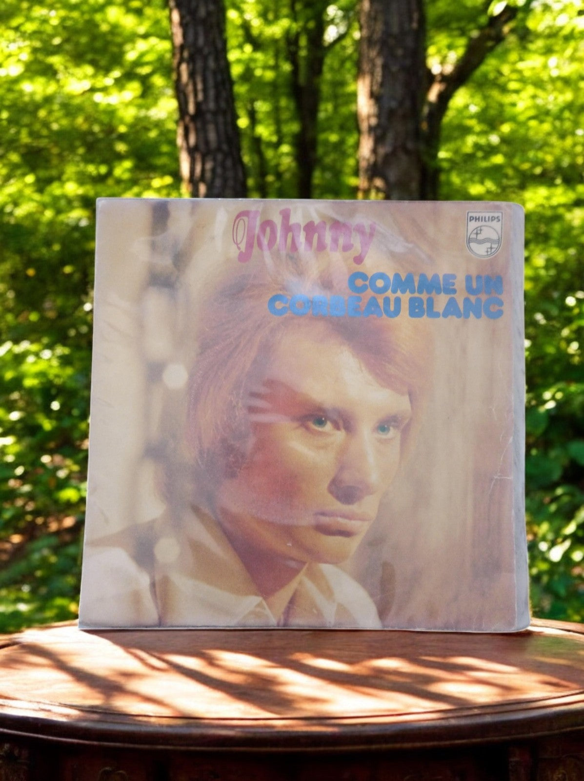 Vinyle 45T Johnny Hallyday Comme un corbeau blanc Philips pochette FR