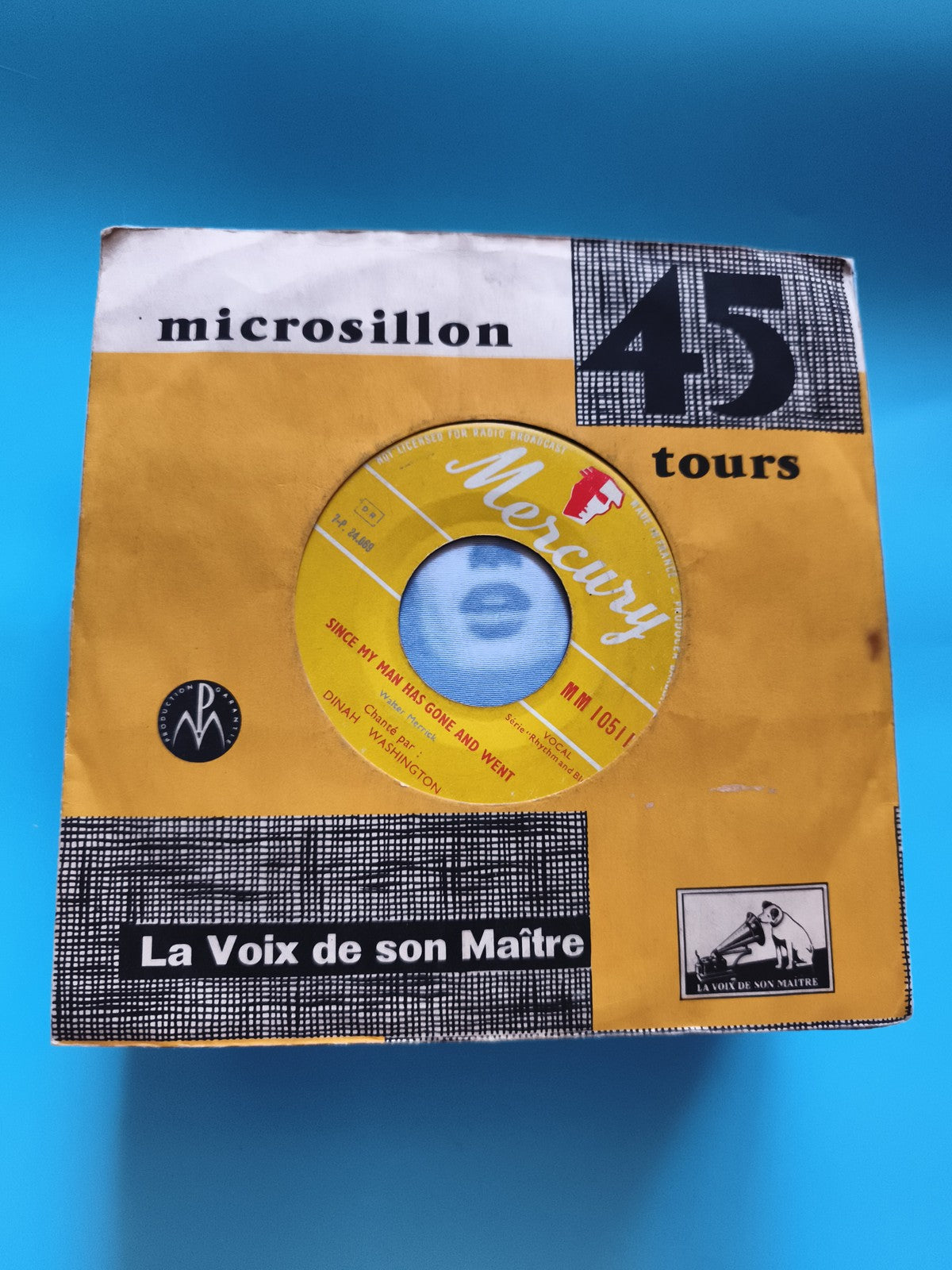 Vinyle 45 tours Dinah Washington Mercury pochette La Voix de son Maître