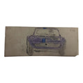 Dessin original voiture Scalextric Dinky Toys sur calque vintage