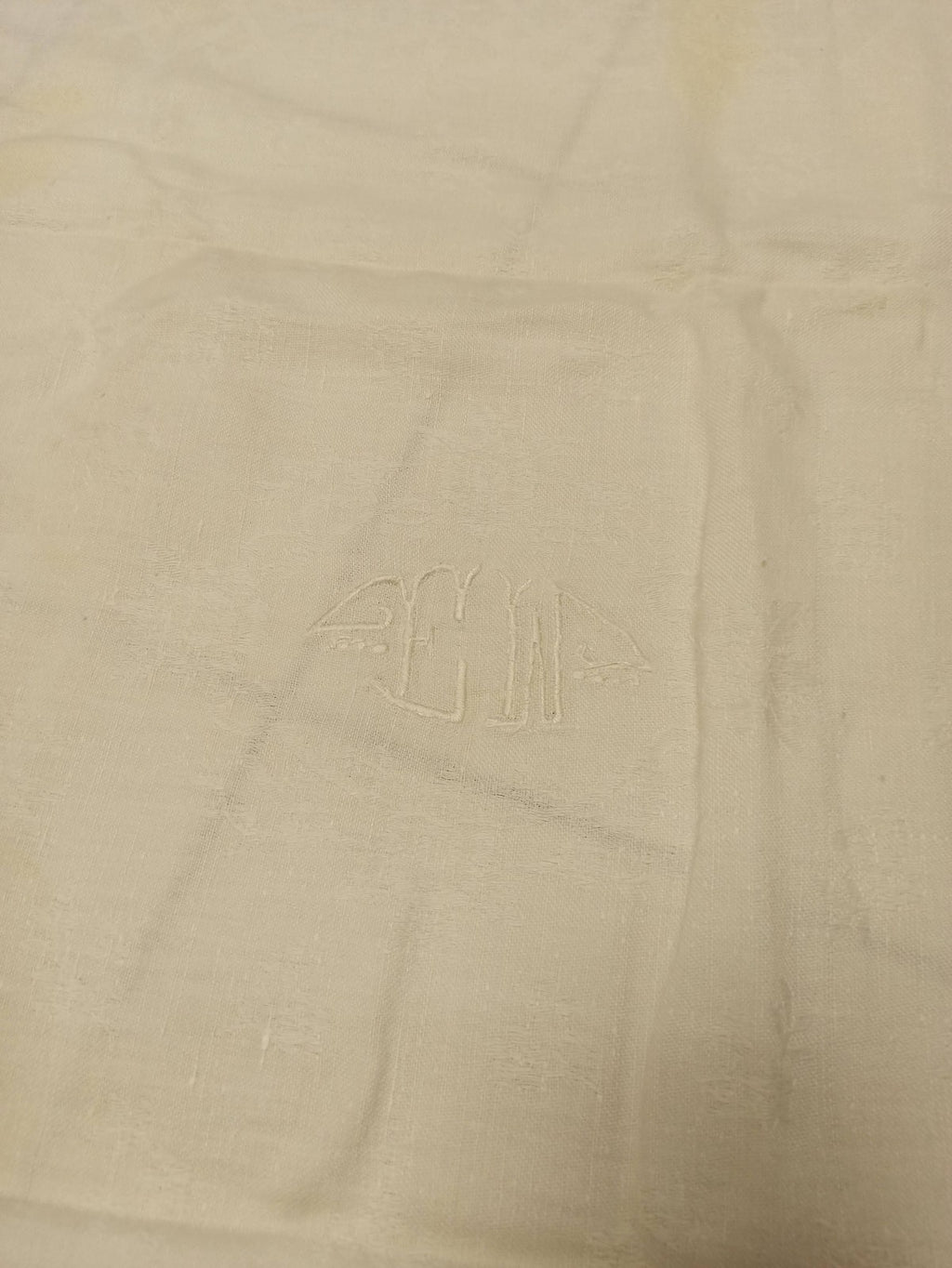 Set linge de table ancien brodé dentelle crochet fin XIXe vintage rare déco