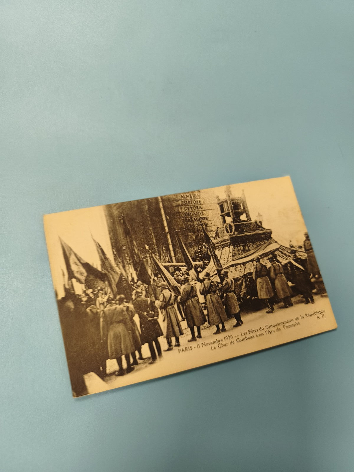 Ancienne carte postale animée Paris 1920 Fêtes République Arc de Triomphe