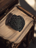 Broche Fleur Vintage noire en tissu crocheté, style rétro chic