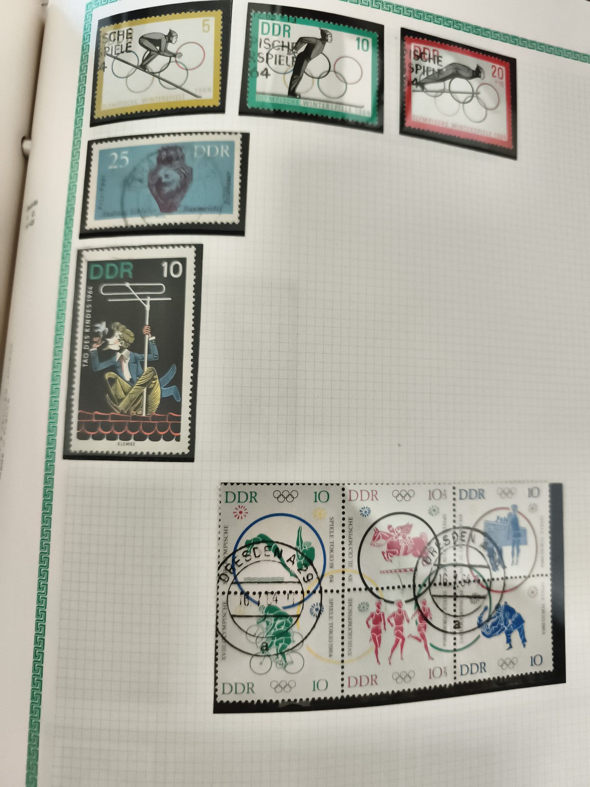 Timbres DDR Jeux Olympiques sport thématiques oblitérés Allemagne Est philatélie