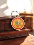 Porte-clés publicitaire Purcrem Extra-Fin vintage rond, fromage rétro