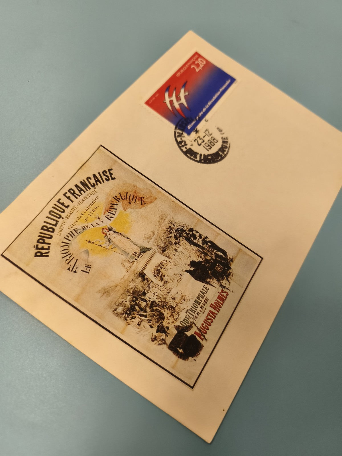 Enveloppe premier jour d?émission FDC timbre 2,20 FR Marianne tricolore France