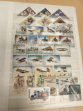 Lot timbres thématiques oiseaux avions fleurs véhicules Europe philatélie