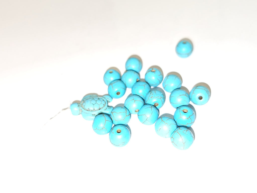 Lot ancien de petites perles turquoise vintage, accessoires rétro pour création,