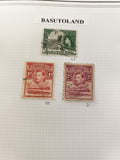 Timbres Basutoland 1d 2d George VI Elizabeth II philatélie lot Afrique