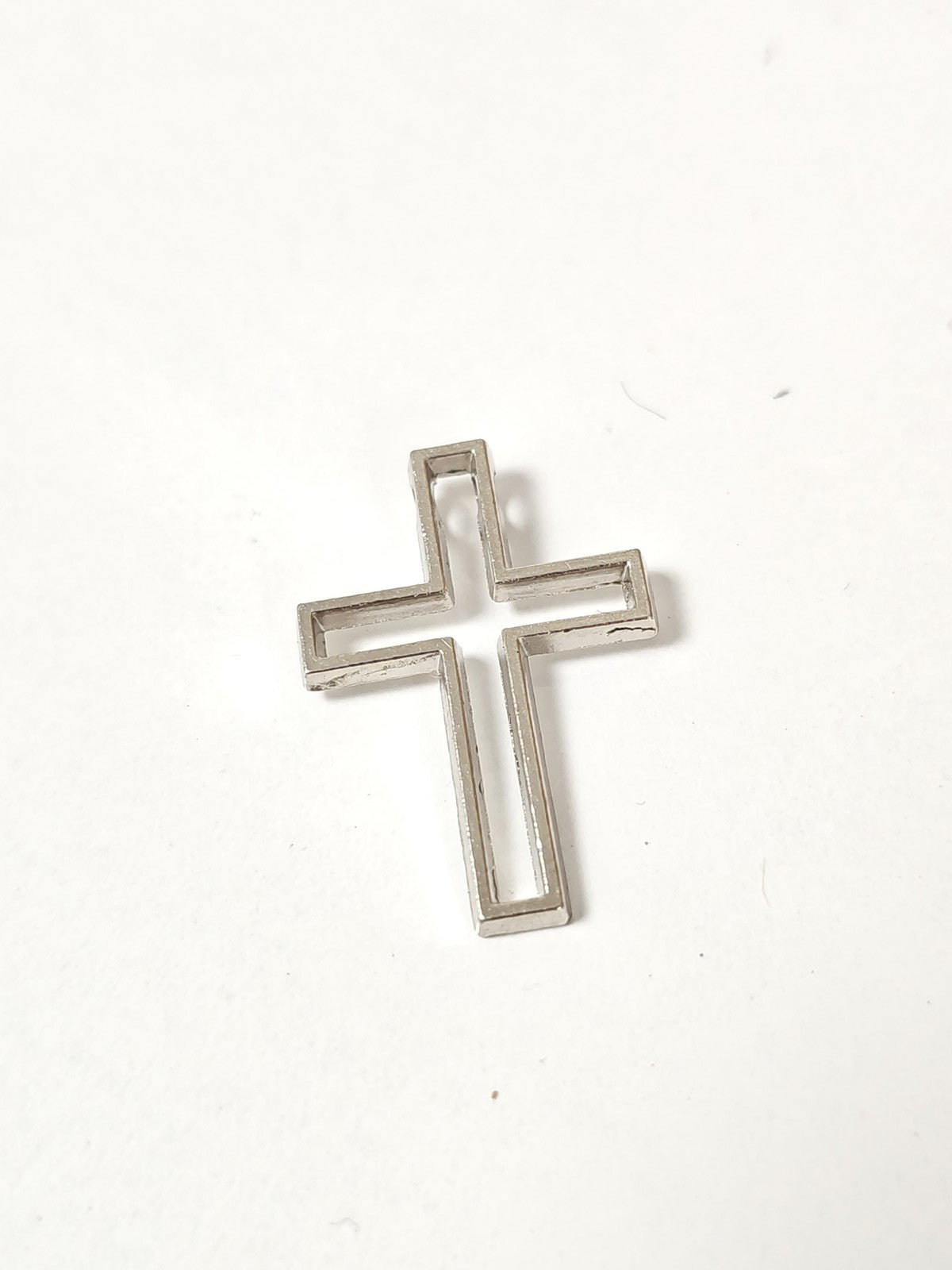 Pendentif croix catholique vintage ancien, bijou religieux rétro pour collection