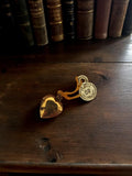 Pendentif cœur vintage plaqué or rétro neuf, bijou ancien galvanique