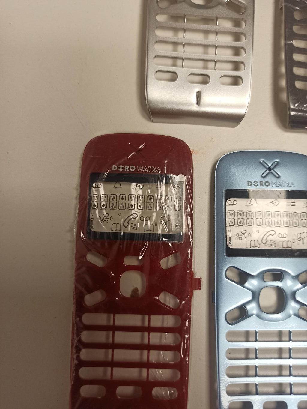 Lot coques rétro pour téléphone sans fil Doro ancien, accessoires vintage origin