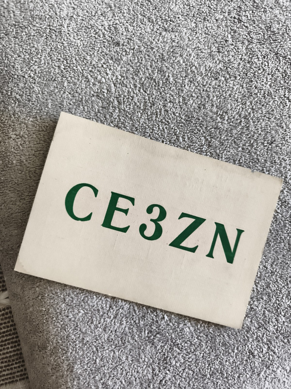 Carte QSL ancienne radio indicatif CE3ZN vintage radioamateur