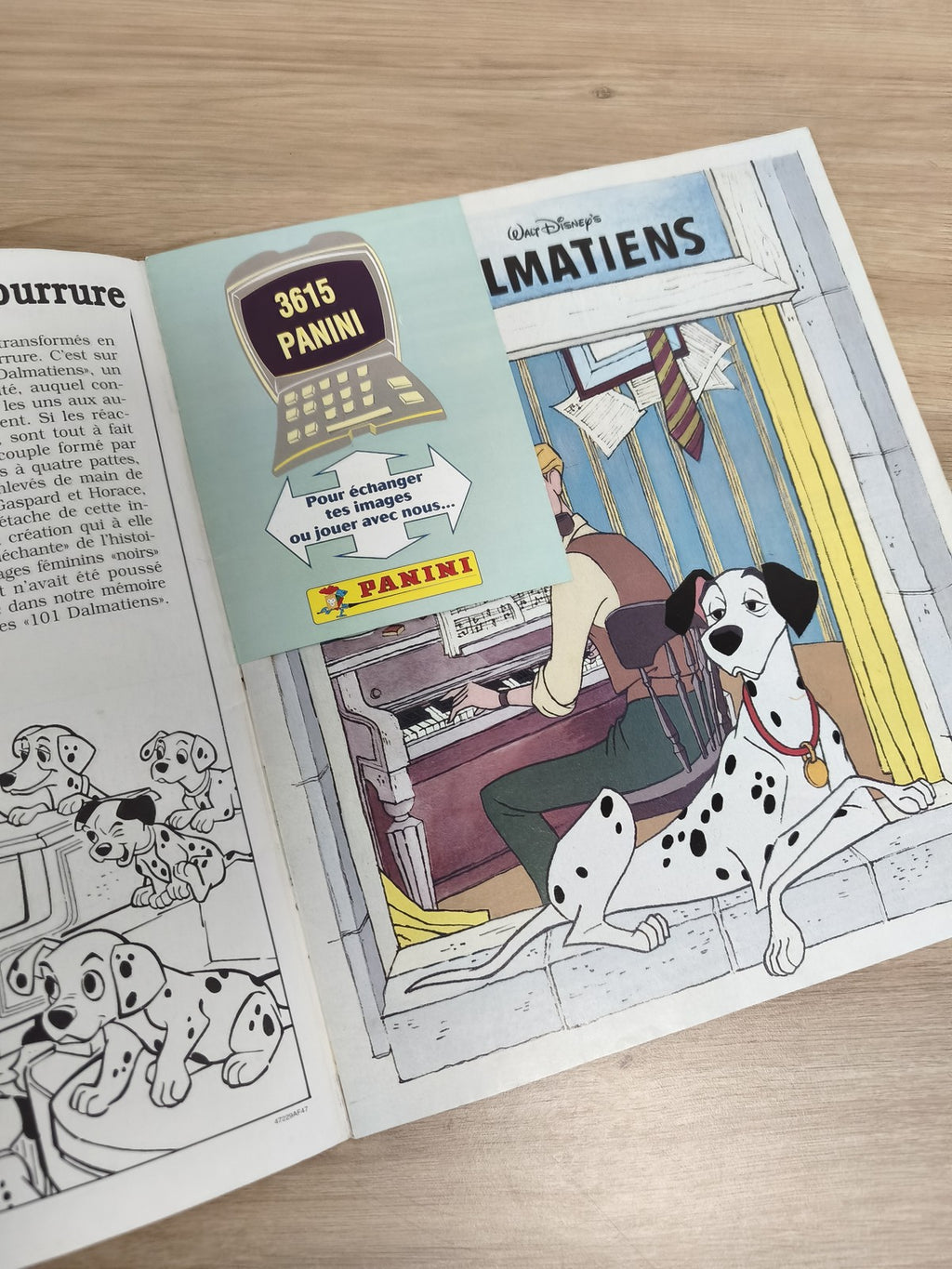 Vintage album Panini incomplet 101 Dalmatiens Disney couverture orange