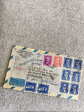 Lettre affranchie Brésil France, 8 timbres José Bonifácio, recommandé, années 50