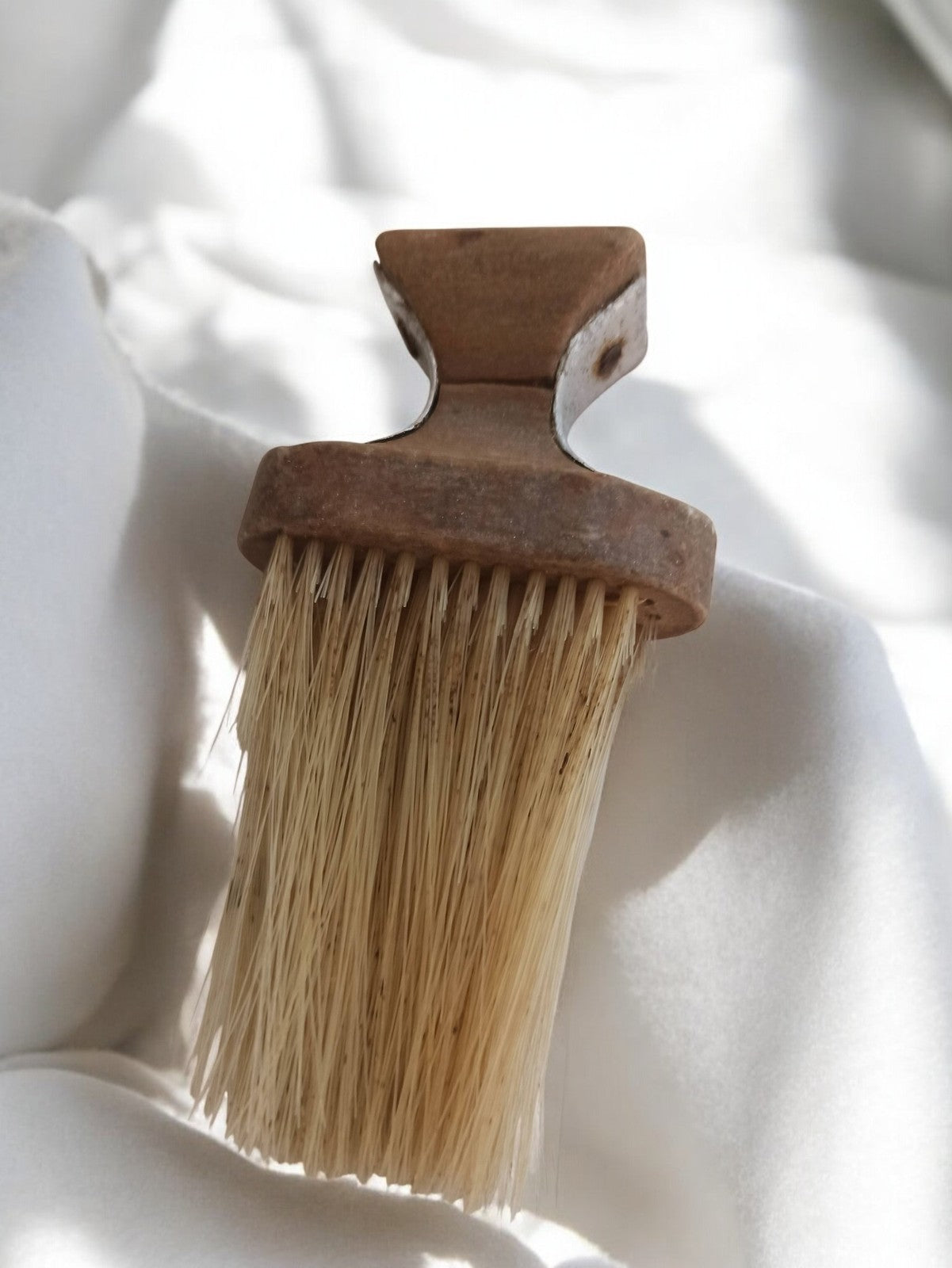 Brosse à barbe ancienne vintage barbier 1920 déco rétro poignée patinée