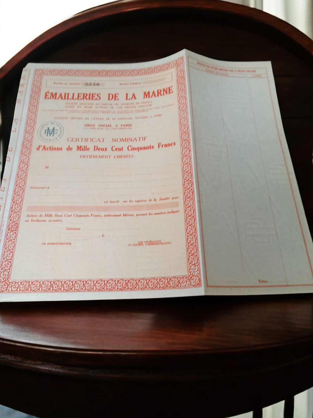 Titre: Action au porteur ancienne années 1920 vintage authentique collection rét