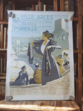 Affiche ancienne lithographie Ville d’Arles Mireille 1909 rétro art mural vintag