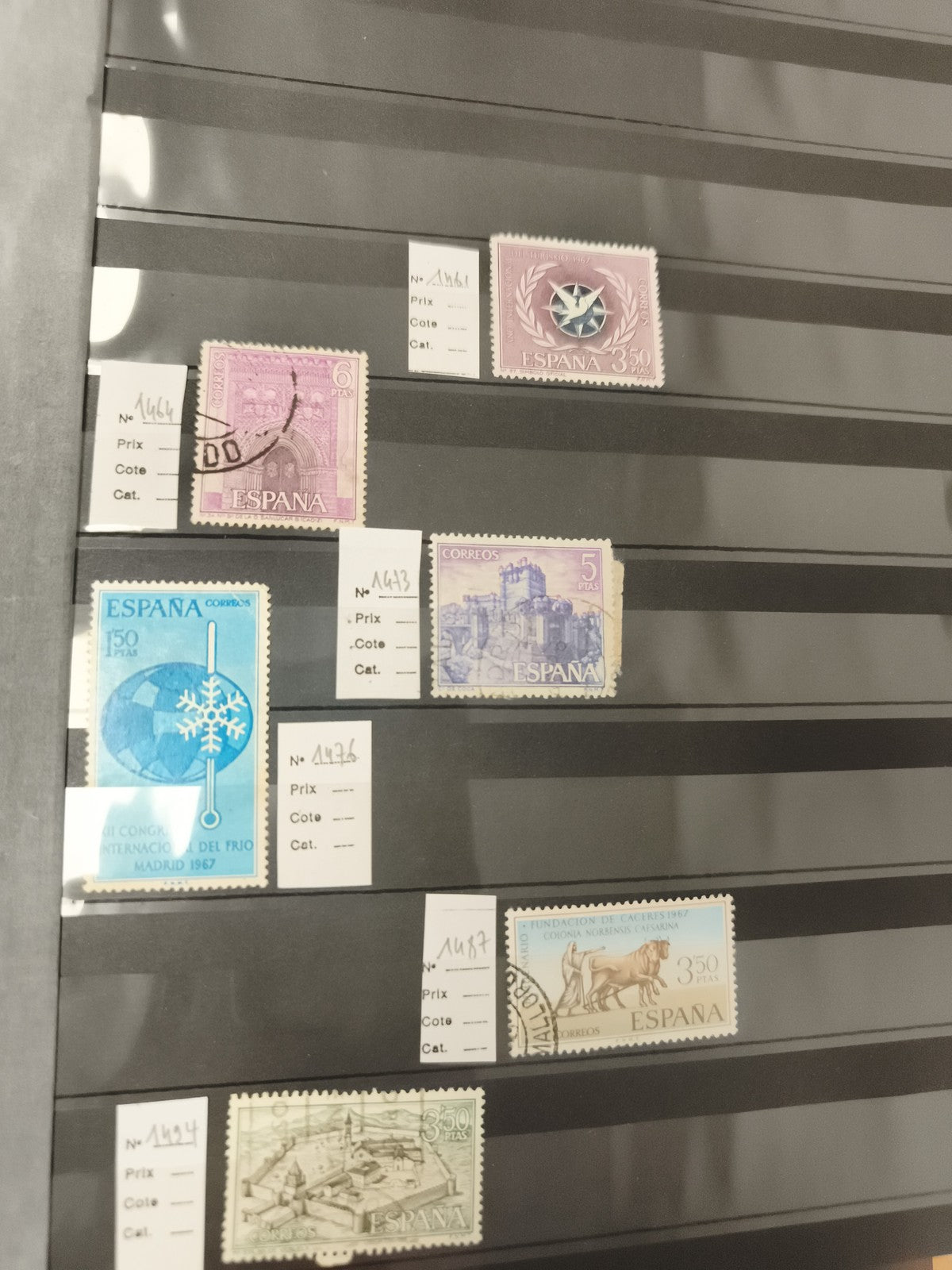 Timbres Espagne années 60-70 lot 6 pièces oblitérés thématiques philatélie