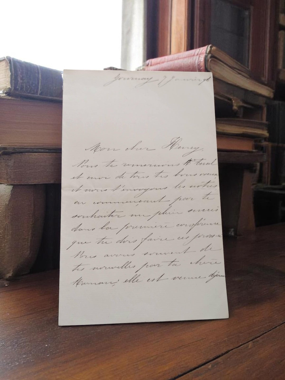 Lettre manuscrite ancienne 1899 Paris amitié signée, écriture cursive vintage