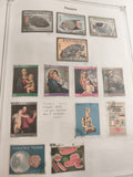 Timbres anciens Panama thématiques arts poissons fruits sport lot philatélie vin