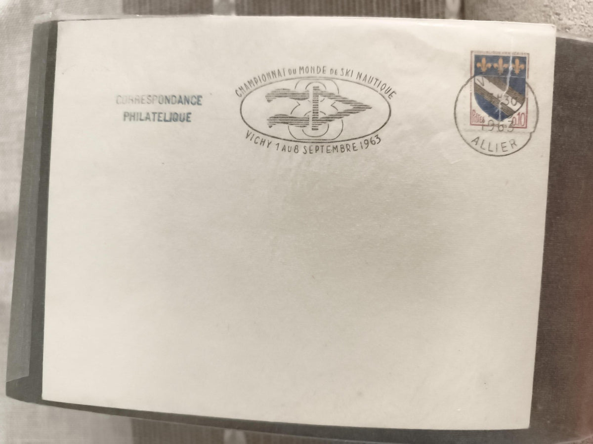 Lettre premier jour Championnat Ski Nautique 1963 Vichy Allier philatélie