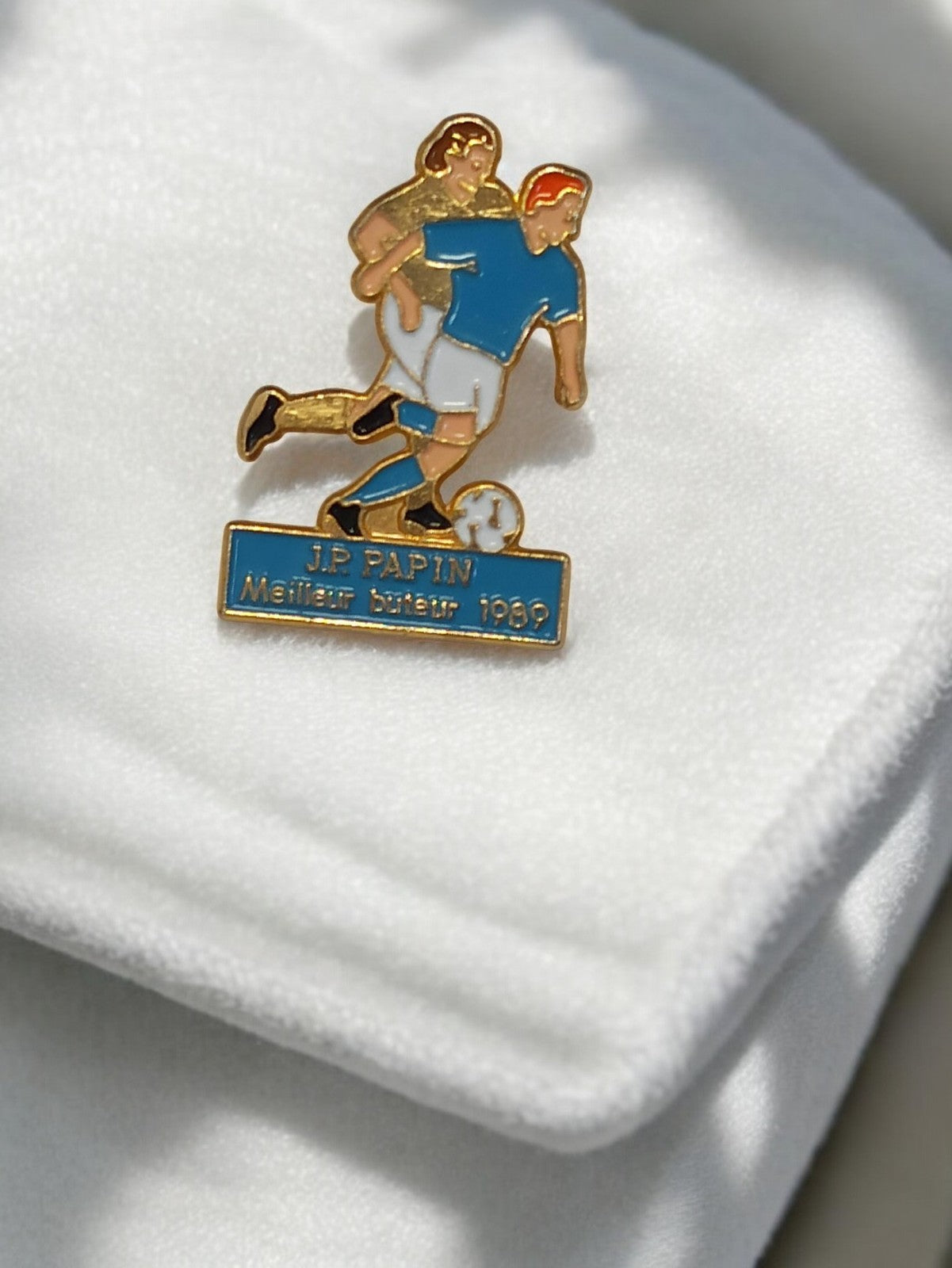 Pin's vintage J.P. Papin OM 1989 football rétro Olympique Marseille