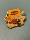 Vintage pin's Maggi publicitaire cuisine, légumes émaillés, collection badge anc