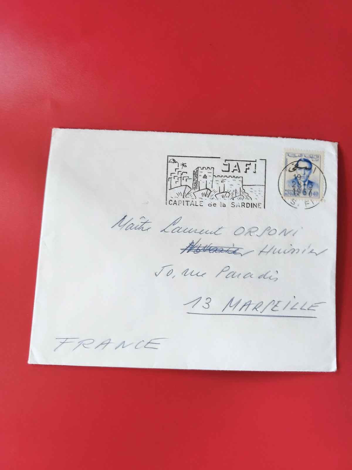 Enveloppe philatélie oblitérée motif JAFI Capitale de la Sardine timbre illustré