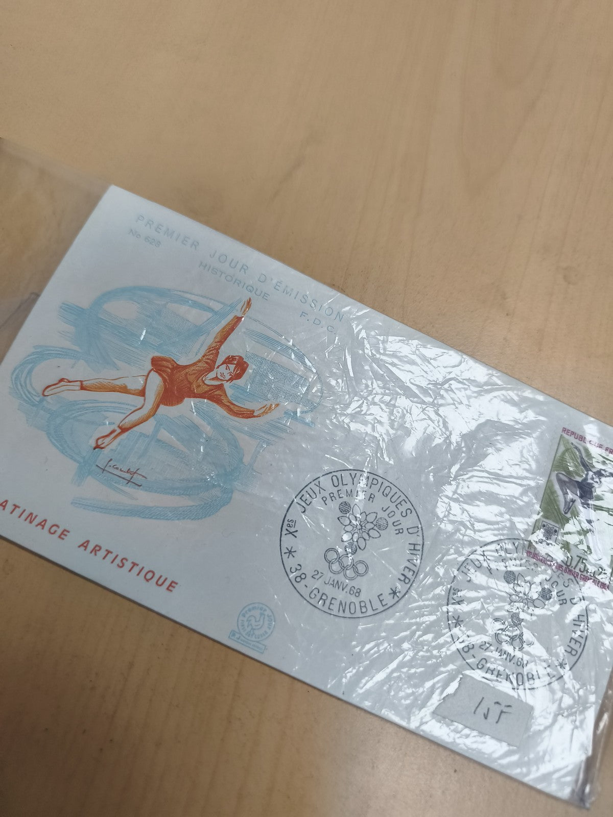 Enveloppe FDC Jeux Olympiques 1968 Grenoble patinage artistique philatélie