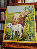 Puzzle ancien vintage 1950 mouton agneau illustration rétro collection