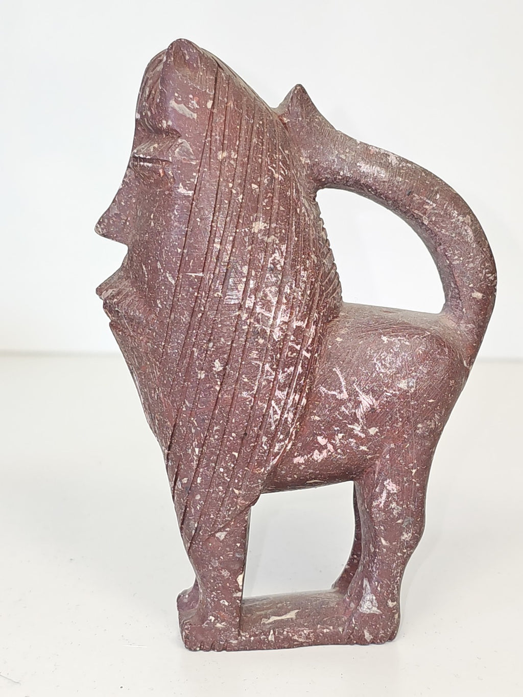 Statuette léopard en pierre de savon sculptée décorative félin animalier déco