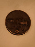 Médaille Solmer Fos-sur-Mer relief industriel aspect bronze usine