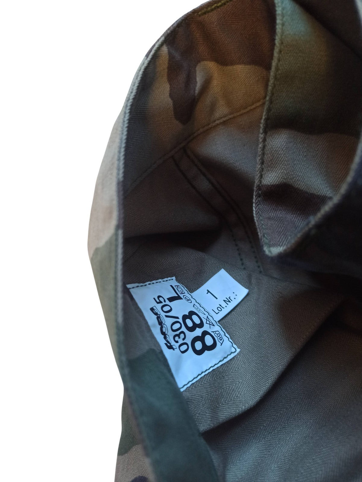 Pantalon militaire camouflage vintage, authentique armée, rétro militaria