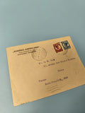 Ancienne enveloppe philatélie Roumanie vers France timbres oblitérés vintage