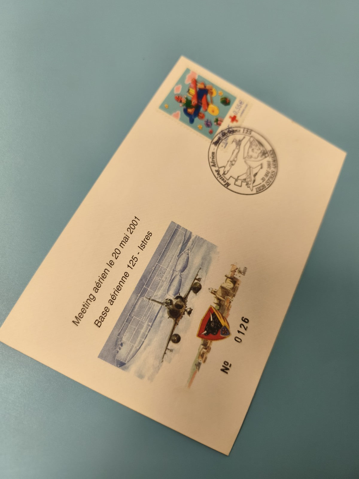 Enveloppe FDC Meeting aérien 2001 Istres timbre coloré avion Base 125