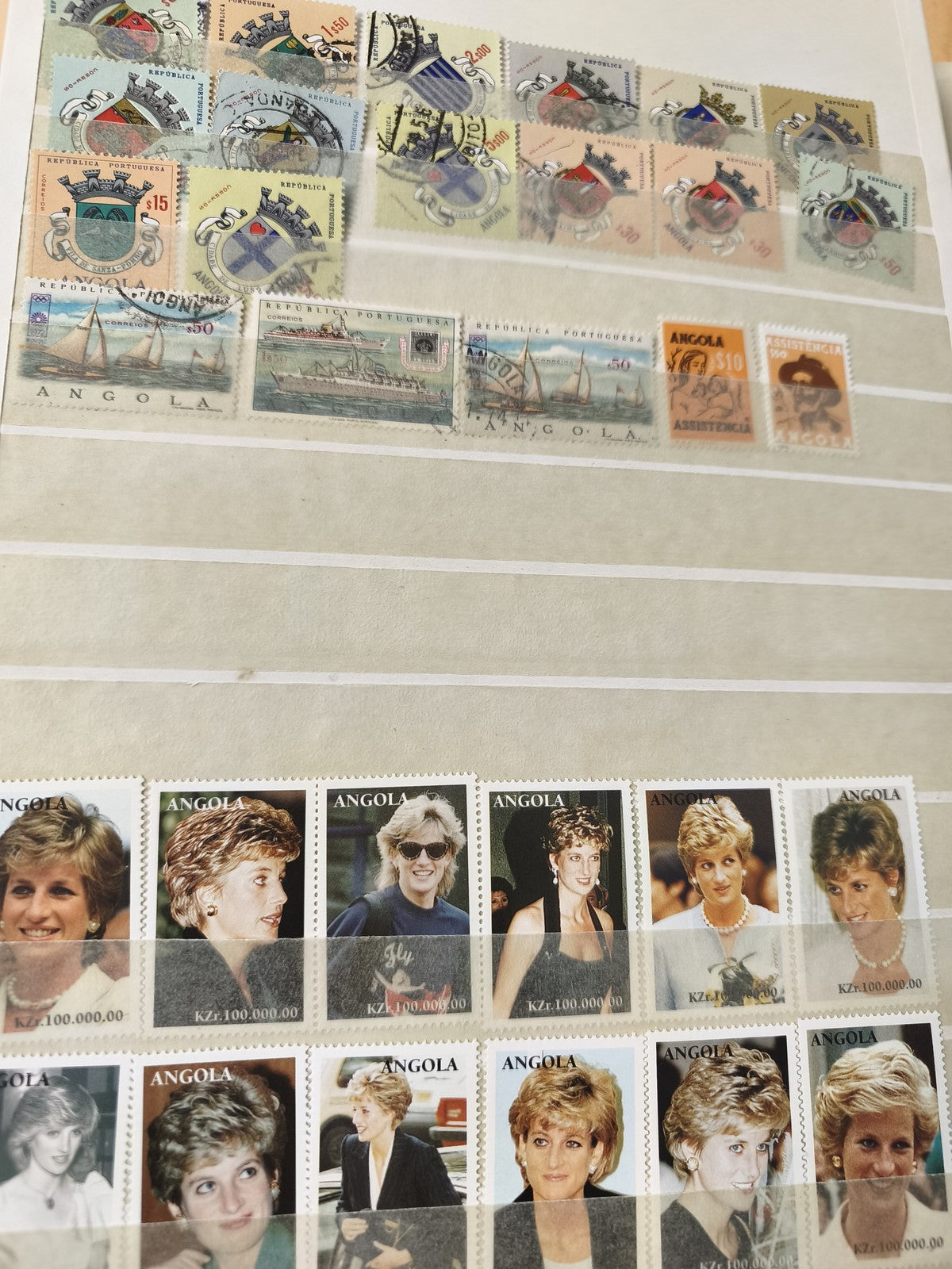 Lot timbres Angola et Portugal divers motifs, portraits et navires, d?occasion
