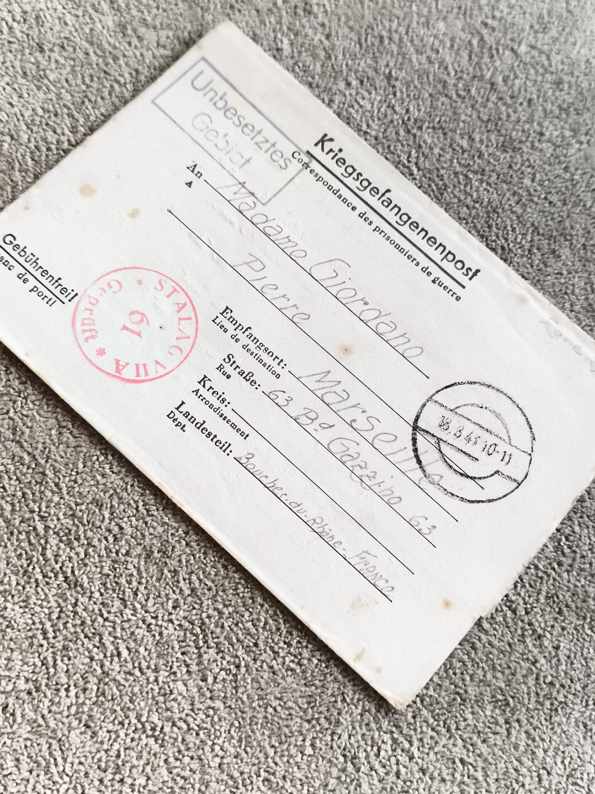 Carte postale Kriegsgefangenenpost Stalag 19 WWII ancien document guerre