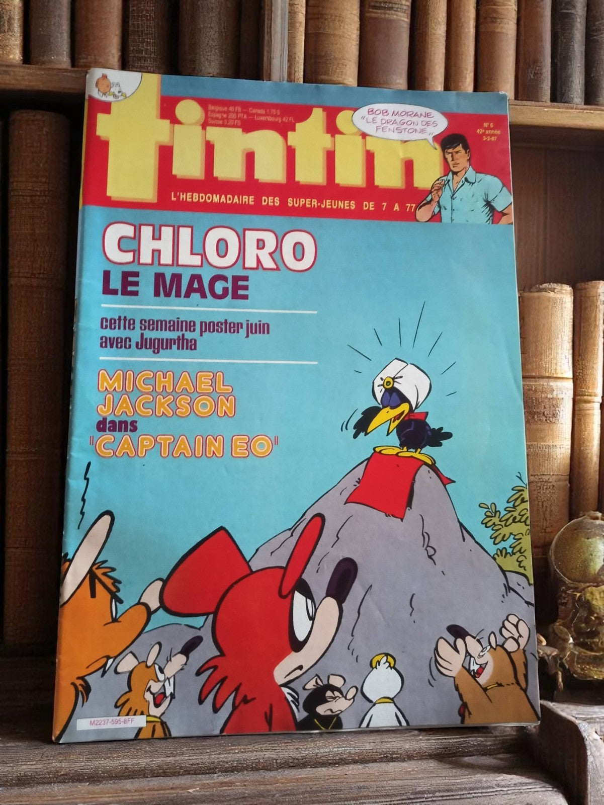 Magazine Tintin ancien n°6 1987 vintage, Chloro le Mage, Michael Jackson