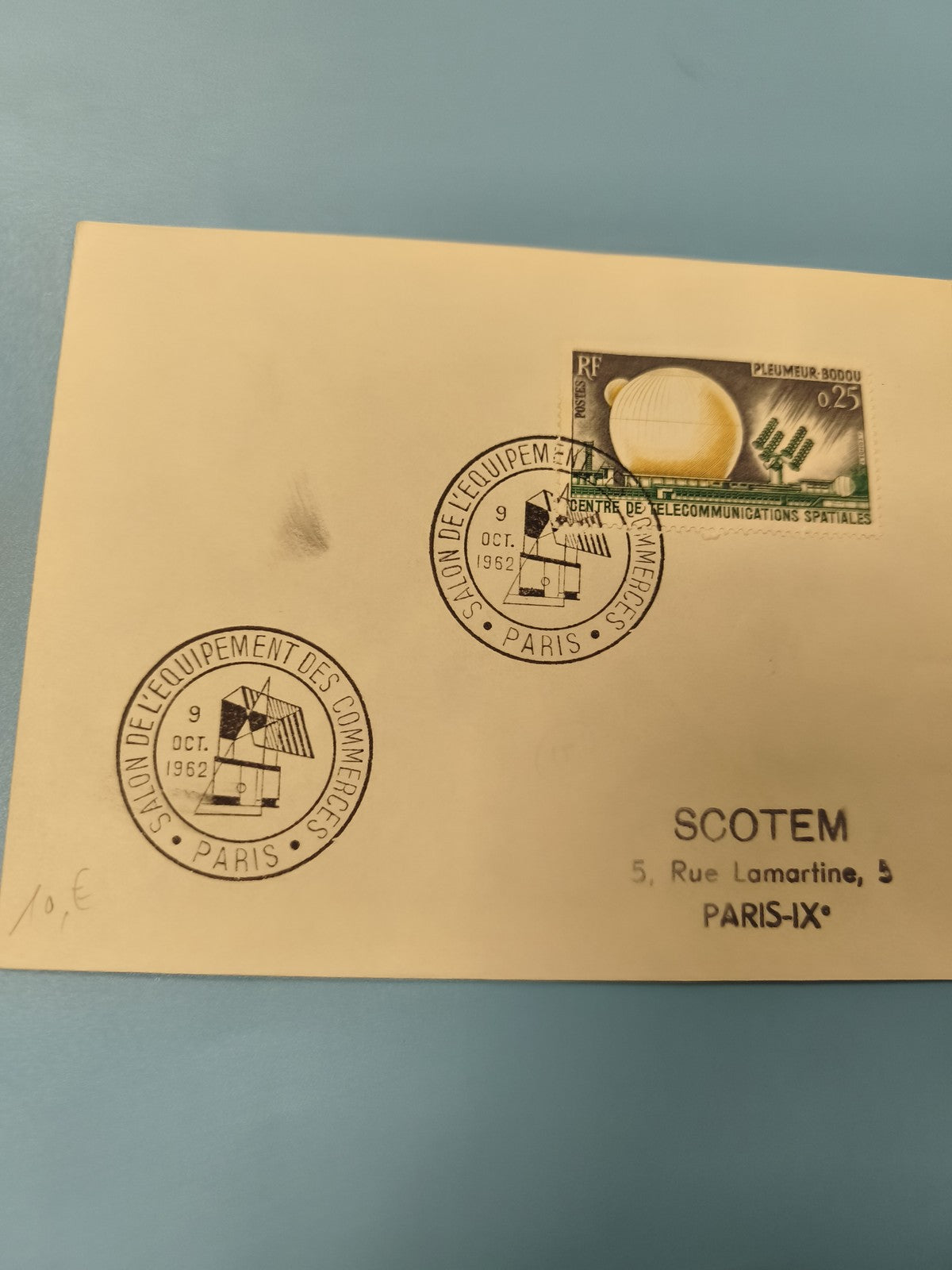 Ancienne enveloppe oblitérée 1962, timbre Pleumeur-Bodou, Paris philatélie