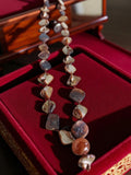 Collier vintage coquillages naturels, tons bruns, pièce rétro unique